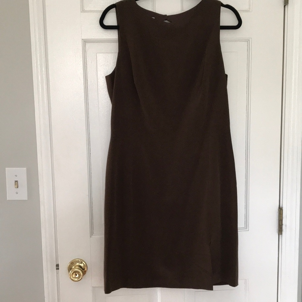 Maggie London silk dress. Chocolate brown
